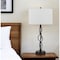 Homeroots 30" Black Metal Candlestick Table Lamp With Off White Drum Shade 524701 - alternate 1