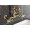 Kingston Brass Two-Handle Wall Mount Bridge Kitchen Faucet, Brushed Brass KS2447WLL - alternate 5
