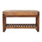Homeroots 35in Brown Genuine Leather and Solid Wood Upholstered Storage Bench With Shelves 723441 - alternate 7
