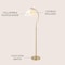 Jonathan Y Devon 60.5" Modern Glam Metal Arc LED Floor Lamp with Pleated Shade, Brass Gold/White JYL1148A - alternate 10
