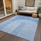 Homeroots 9' X 12' Sky Blue And Denim Blue Geometric Washable Indoor Outdoor Area Rug 582702 - alternate 6