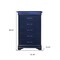 Homeroots 16" Blue Solid Wood Five Drawer Chest With LED Lighting 482389 - alternate 4