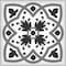Homeroots 4" X 4" Charcoal And White Scroll Peel And Stick Removable Tiles 390868 - alternate 3