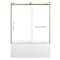 Kingston Brass 60" Acrylic Alcove Right-Hand Drain Tub with Left Sliding Tub Door, White/Brushed Brass KVTAP603222R7 - alternate 1