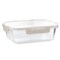 Martha Stewart 35 Ounce Rectangular Glass Container with Snap-On Lid in Taupe 136550.02 - alternate 1