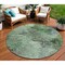 Homeroots 8' Green And Brown Round Abstract Washable Indoor Outdoor Area Rug 577621 - alternate 1