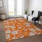Homeroots 3' X 5' Orange And Gray Floral Washable Indoor Outdoor Area Rug 600030 - alternate 8
