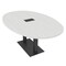 Skutchi Designs Boval Conference Table With Power, 48 in W, 84 in L, White HAR-BOVL-48X84-DOU.BK-WA7976-EBLK - alternate 1
