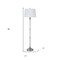 Homeroots 60" Nickel Traditional Shaped Floor Lamp With White Square Shade 526291 - alternate 4
