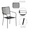 Flash Furniture Black Steel Patio Arm Chair with Square Back, PK5 5-CO-2-BK-GG - alternate 5