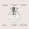 Jonathan Y Atlas 7.75" Metal/Seeded Glass LED Flush Mount, Chrome JYL7443C - alternate 8