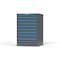 Strong Hold 9 drawer cabinet - (7x 3ft, 2x 4ft) - Blue accents - Keyed Alike S3044-PPAAS-0903FS - alternate 3