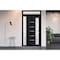 Vdomdoors Front Exterior Prehung FiberGlass Door Frosted Glass / Manux 8088 Matte Black / Sidelight and Trans MANUX8088EXD-BLK-W36+14 x H80+14-RH - alternate 6
