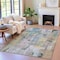 Homeroots 5' X 8' Blue Black And Copper Abstract Washable Indoor Outdoor Area Rug 630946 - alternate 5