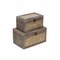 Homeroots Set of Two Brown Bamboo Box With Lid, 2PK 489349 - alternate 1