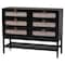 Baxton Studio Shirin Mid-Century Beige Fabric and Black Wood Queen 5-Piece Bedroom Set 255-14152-14151-14150-14149-14149-ZORO - alternate 8