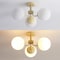 Jonathan Y Olivier 23.5" 3-Light Bohemian Farmhouse Iron/Frosted Glass LED Semi Flush Mount, Beige JYL7600E - alternate 6