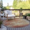 Homeroots 8' Orange Beige And Taupe Round Striped Washable Indoor Outdoor Area Rug 577261 - alternate 6