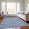 Homeroots 9' X 12' Denim Blue Navy Blue And Ivory Geometric Washable Indoor Outdoor Area Rug 615198 - alternate 6