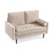 Homeroots 57" Beige And Dark Brown Velvet Loveseat and Toss Pillows 543713 - alternate 1