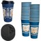 Ecoquality 16oz Insulated Paper Hot Cups With Black Dome Lids New York Greek Design Cups, 200PK EQ16OZANGPCBDL-200 - alternate 1
