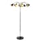 Jonathan Y Vivian 61" 10-Light Mid-Century Modern Iron Medusa Multi Head LED Floor Lamp, Black/Brass Gold JYL3096B - alternate 6