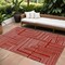Homeroots 9' X 12' Red And Ivory Geometric Washable Indoor Outdoor Area Rug 600862 - alternate 1