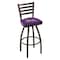 Holland Bar Stool Co 36" Blk Wrinkle James Madison Swivel Bar Stool, Ladder Back L01436JmsMad - alternate 1