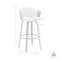 Armen Living Diana 26in Swivel Walnut Wood Counter Stool in Cream Faux Leather LCDIBAWACR26 - alternate 7