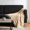 Homeroots 50" X 60" Gold And Ivory Striped Cotton Throw Blanket with Fringe 518796 - alternate 2