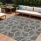 Homeroots 9' X 12' Charcoal And Gold Geometric Washable Indoor Outdoor Area Rug 613486 - alternate 1
