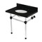 Kingston Brass 30" Black Granite Console Sink with Acrylic Legs, 8-Inch, 3-Hole, Black Granite/Matte Black KVPK3030KA0 - alternate 1