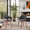Armen Living Adalyn Black Faux Leather and Walnut Wood Dining Room Accent Chair LCADCHWABL - alternate 6