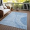Homeroots 5' X 8' Denim Blue And Sky Blue Striped Washable Indoor Outdoor Area Rug 583065 - alternate 7