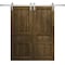 Sartodoors Modern Double Barn Door 56 x 96 inches, Ego 5012 Marble Oak, 13FT Silver Rail Track Set, Solid Pa EGO5012DB-S-DMR-5696 - alternate 1