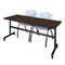 Regency Kobe Flip-Top Training Nesting Table W/ 2 M Stack Chairs, 72 in W, 24 in L, Neo Walnut MKFT7224NW47GY - alternate 1