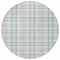 Homeroots 8' Sky Blue And Gray Round Plaid Washable Indoor Outdoor Area Rug 601364 - alternate 4