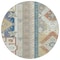 Homeroots 8' Ivory Blue And Brown Round Aztec Washable Indoor Outdoor Area Rug 598468 - alternate 5