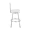Armen Living Benjamin 30in Swivel Bar Stool in Brushed Stainless Steel with White Faux Leather LCBEBABSWHI30 - alternate 5
