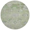 Homeroots 8' Mint Green And Gray Round Floral Washable Indoor Outdoor Area Rug 604080 - alternate 5