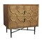 Homeroots 28" Natural Two Drawer Distressed Carved Geometric Solid Wood Nightstand 569606 - alternate 10