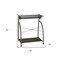 Homeroots 32" Clear and Silver Glass and Stainless Steel Mirrored Rolling Computer Desk 286518 - alternate 2