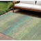 Homeroots 8' X 10' Artichoke Green Striped Washable Indoor Outdoor Area Rug 608452 - alternate 1