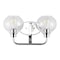 Jonathan Y Sandrine 17.5 in. 2-Light Iron/Seeded Glass Cottage Rustic LED Vanity Light, Chrome JYL7527B - alternate 9
