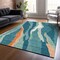 Homeroots 5' X 8' Teal Blue Copper And Ivory Abstract Washable Indoor Outdoor Area Rug 601009 - alternate 3