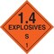 Brady Vehicle Placard, Explosives 1.4 63332 - alternate 1