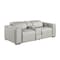 Homeroots 90in Light Gray and Brown Italian Leather Power Reclining Loveseat With Storage 720558 - alternate 4