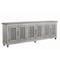 Homeroots 111" Gray Distressed Solid Wood Carved Floral Sideboard with Six Doors 642289 - alternate 7