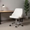 Homeroots White and Silver Faux Leather Adjustable Height Swivel Rolling Office Chair 554025 - alternate 3