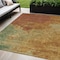 Homeroots 5' X 8' Terra Cotta Copper And Green Abstract Washable Indoor Outdoor Area Rug 604822 - alternate 1